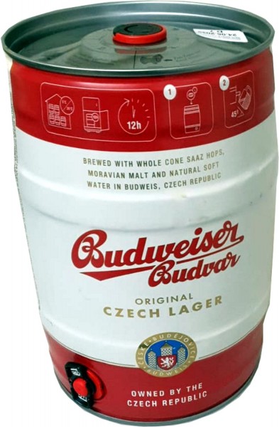 Budweiser Budvar Czech Lager Beer 5 L baril 5% vol_REDUCED MHD: 01.18.23