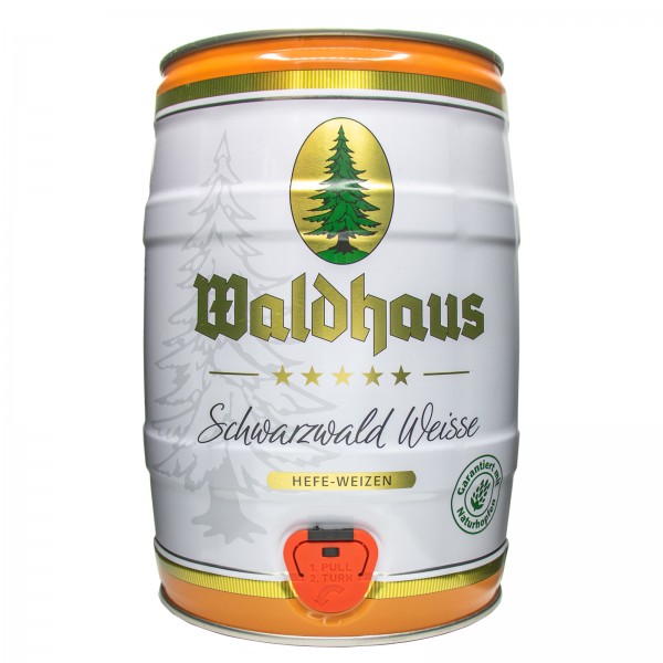 4 x Waldhaus Schwarzwald Weisse Forêt-Noire Blé blanc à levure 5 L Fut de bière Allemande 5,6% vol.