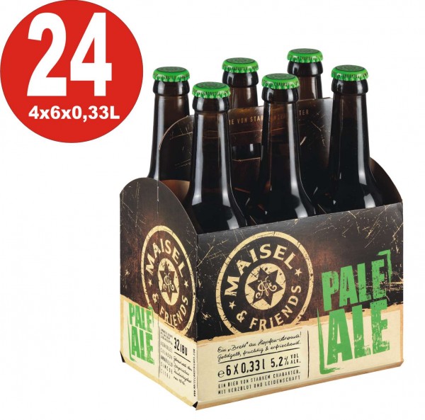 Maisel + Friends 24 x Bière artisanale Pale Ale 5,2% vol. Alk. Boîte d'origine - Une planche d'arôme de houblon