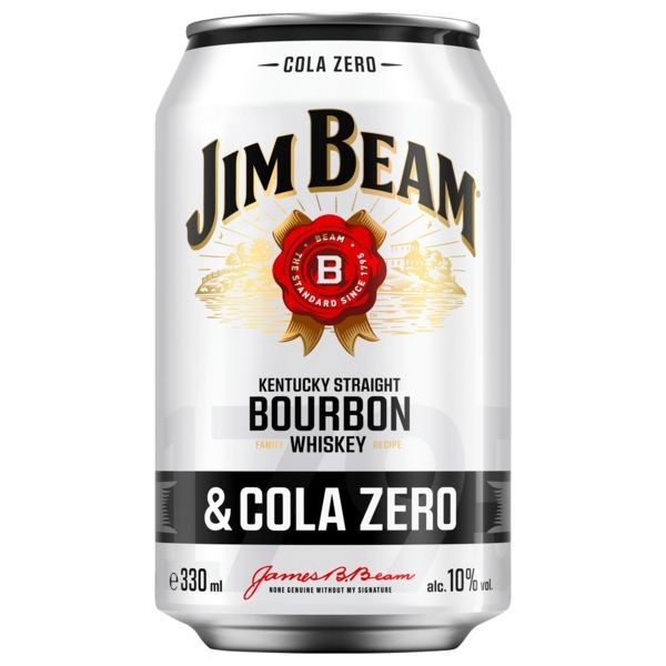 12 x Jim Beam et Cola Zero 330 ml canette 10% vol.