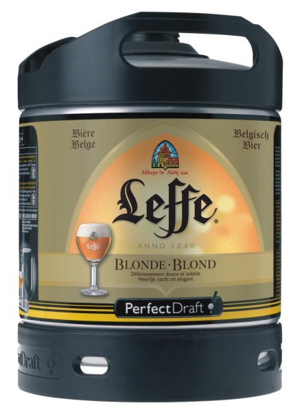 Leffe Blonde fût de biere de Beldien Perfect Draft 6 litres baril