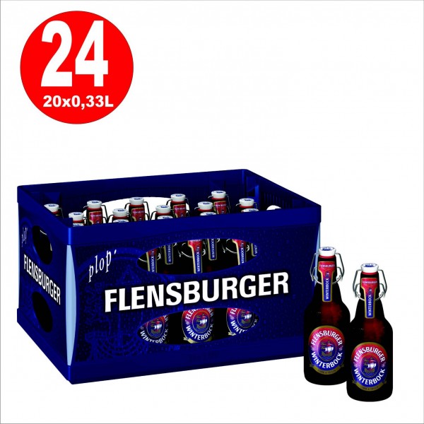 20 x Flensburger Winterbock 0,33l, bouteille pivotante 7% vol, boîte d'origine