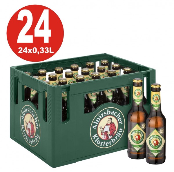 24 x Alpirsbacher Pils 0,33 Boîte d'origine 4,9% Vol. Alc