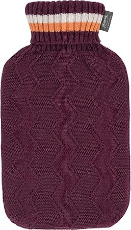 Fashy 6526 40 BOUTEILLE CHAUDE COEUR AVEC HOUSSE TRICOT COL ROULÉ 0,7 L rouge