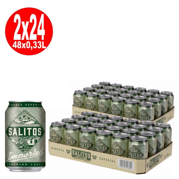 2 x Salitos Cervezal Lagerbie Amérique du Sud 24 x 0,33 L = 48 canettes 4,7% vol dont 12 € de caution UNE MANIÈRE