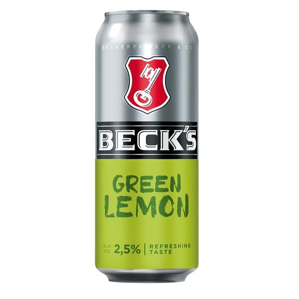 24 bidons de 0,5 L de Becks Green Lemon 2,5% Vol_ unidirectionnel REDUZIERT MHD:30.8.21