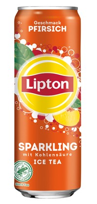 2 x Lipton Sparkling Peach Carbonated Peach Flavoured Fleached Tea 24 x 0.33L Can Jetable