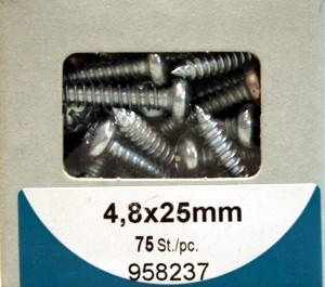 Liko de 4, 8x25mm galvanisé vis à tôle